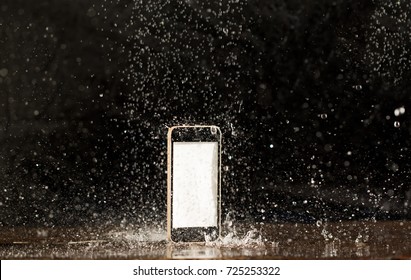 a wet smartphone iphone Water fall