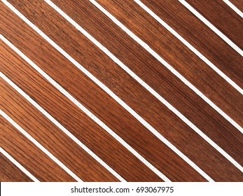 Wet Teak Wood Deck On Boat Texture Background