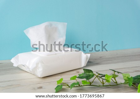 Wet tissue on the table
