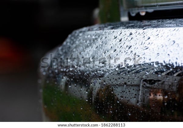 wet truck bumper during
rainfall
