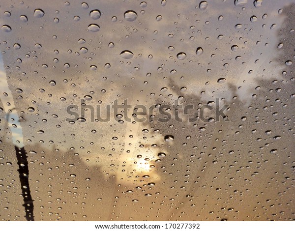 wet window after\
rain