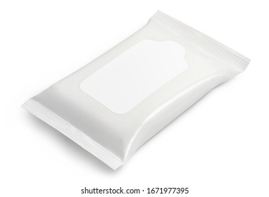 Wet wipes pouch, isolated on white background