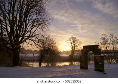 Wetherby Ings Sunrise Snow Scene