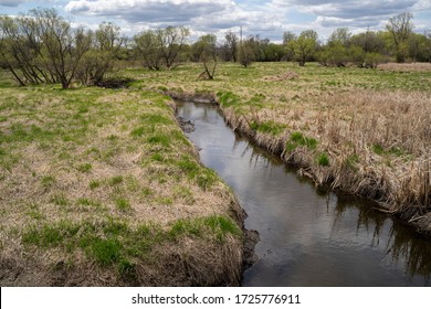 Wetlands And Marsh Of Elm Creek Park Reserve In Maple Grove, Minnesota In The Springtime