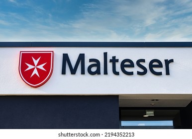 WETZLAR, GERMANY 2021-10-01:  Malteser Logo. Malteser Is An International Non-governmental Aid Agency For Humanitarian Aid Of The Sovereign Military Order Of Malta.