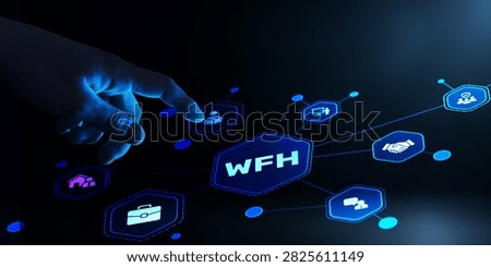 WFH work from home system for managing remote workforce and business communication with interactive interface