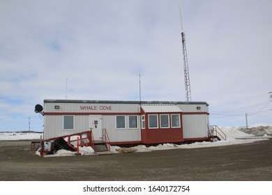 Whale Cove Airport In Late Spring With Some Snow On The Ground, Nunavut Canada