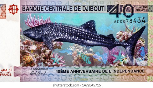 Whale Shark, Portrait From Djibouti 40 Franc 2017 Banknotes. 