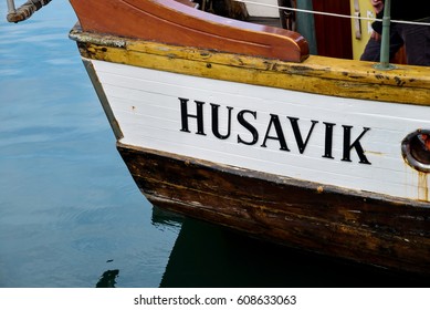 Whale Watching Boat In Husavik, Iceland