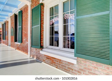 Whaley House Museum Porch In San Diego With Exterior Windows.