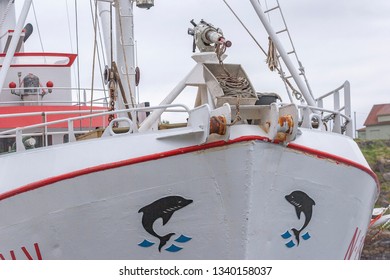 Whaling Ship In The Harbour Of Stamsund, Northern Norway, Scandinavia