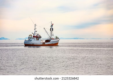 Whaling Ship With A Harpoon And A Lookout Man On The Mast