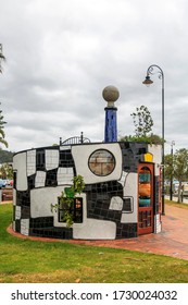 Whangarei, New Zealand - November 29, 2019: Te Kakano (The Seed), A Friedensreich Hundertwasser Piece Of Sculptural Architecture In Whangarei, New Zealand.