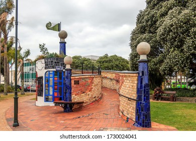 Whangarei, New Zealand - November 29, 2019: Te Kakano (The Seed), A Friedensreich Hundertwasser Piece Of Sculptural Architecture In Whangarei, New Zealand.