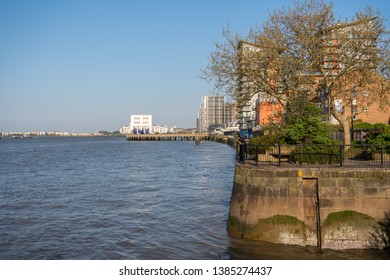 Wharf On The Thames Path National Trail Near Woolwich