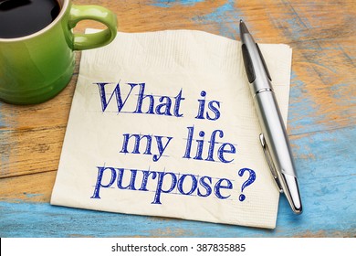 What Is My Life Purpose Question - Handwriting On A Napkin With A Cup Of Coffee