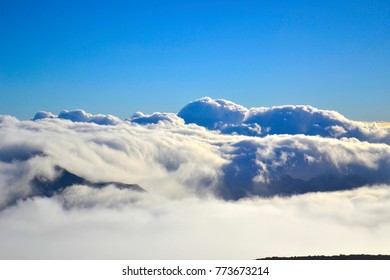 What The Top Of Clouds Look Like In A Mountain Range. 10000 Ft Above Sea Level.