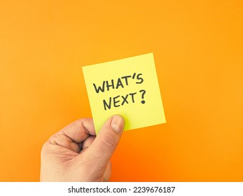 What's next phrase written on sticky note. Business, strategy, plan, progress and development concept - Shutterstock ID 2239676187