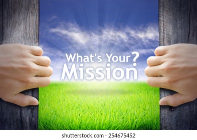 Whats Your Mission Motivational Quotes Hands Stock Photo 254675452 ...