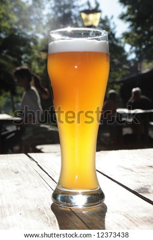 wheat beer in a beergarden