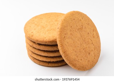Wheat biscuits on a white background