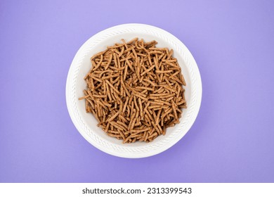 Wheat Bran Breakfast Cereal in white big bowl - Powered by Shutterstock