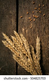 Wheat closeup on the table