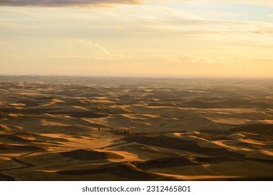 Wheat fields cover rolling hills in eastern Washington. - Powered by Shutterstock