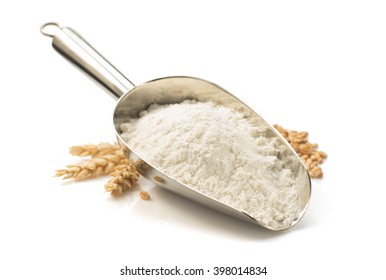wheat flour isolated on white background - Shutterstock ID 398014834