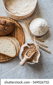 Wheat And Flour On The Table