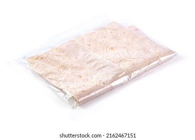 Wheat Flour Tortilla, Isolated On White Background