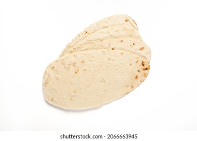 Wheat Flour Tortilla Isolated Over The White Background