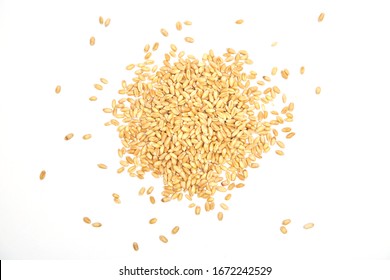 Wheat Seeds In A Bamboo Basket