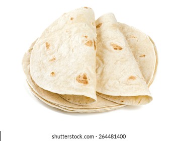 Wheat Tortillas Isolated On White