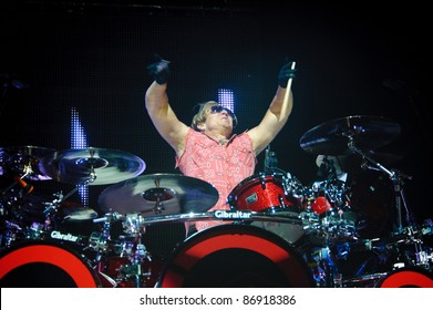 WHEATLAND, CA - OCT 15: Mark Schulman Of Foreigner Performs As Part Of Journey's Eclipse Tour At Sleep Train Amphitheater On October 15, 2011 In  Wheatland, California.