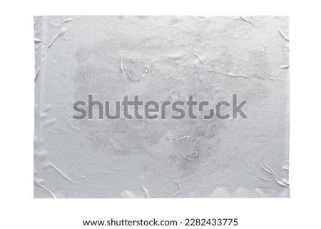 Wheat-paste poster texture isolated on white background with clipping path