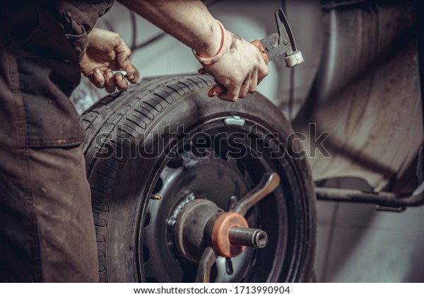 wheel balancing on special machine by adding the\
weights in the tire\
service