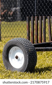 Wheel Barrel Tire In Grass 