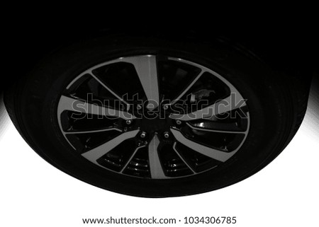 wheel car isolated on white background.selective focus.