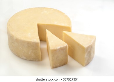 Wheel Cheese On White Background