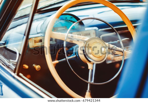 The wheel of an old Soviet\
car