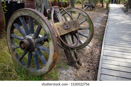 Wheel Of Old Wooden Wagon, Bornholm, Dueodde