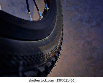 Wheel Rim And Bike Tyre Close Up