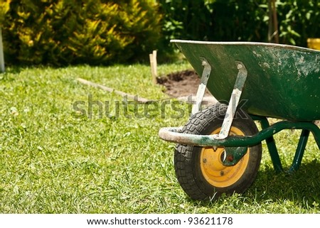 Wheelbarrow in the garden