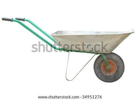 wheelbarrow under the white background