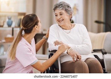 Wheelchair disability, rehabilitation and nurse volunteer at nursing home for charity work. Healthcare, support and caregiver with senior women for medical help, elderly care and consulting patient - Powered by Shutterstock