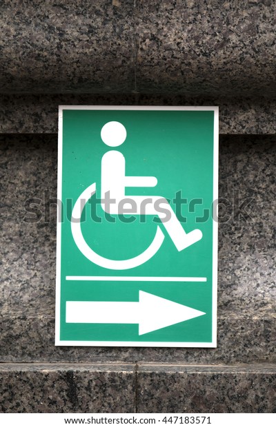 Wheelchair\
Handicap Sign inside The temple\
Thailand