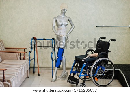 Similar – Senior woman in wheelchair alone in room