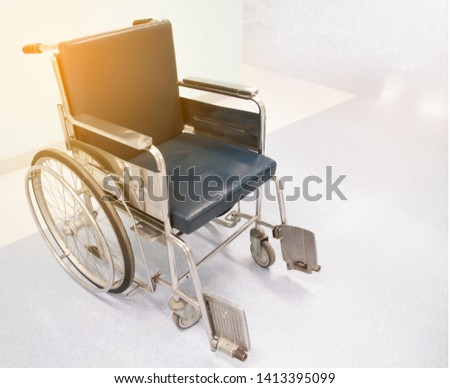 Wheelchair transportation for leg defective patient the recovery for helthcare, the object for health care concept.