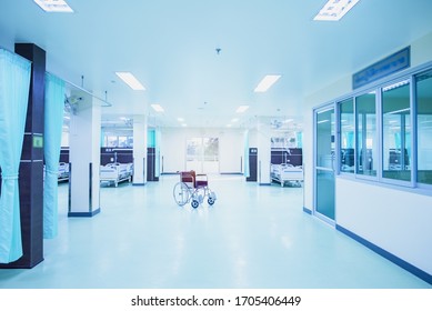 Wheelchairs in the hospital  with copy space on area.